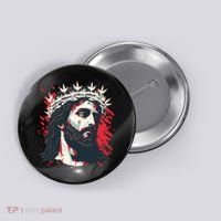 Jesus Painting Christianity Button thumb 0