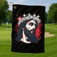 Jesus Painting Christianity Golf Towel thumb 1