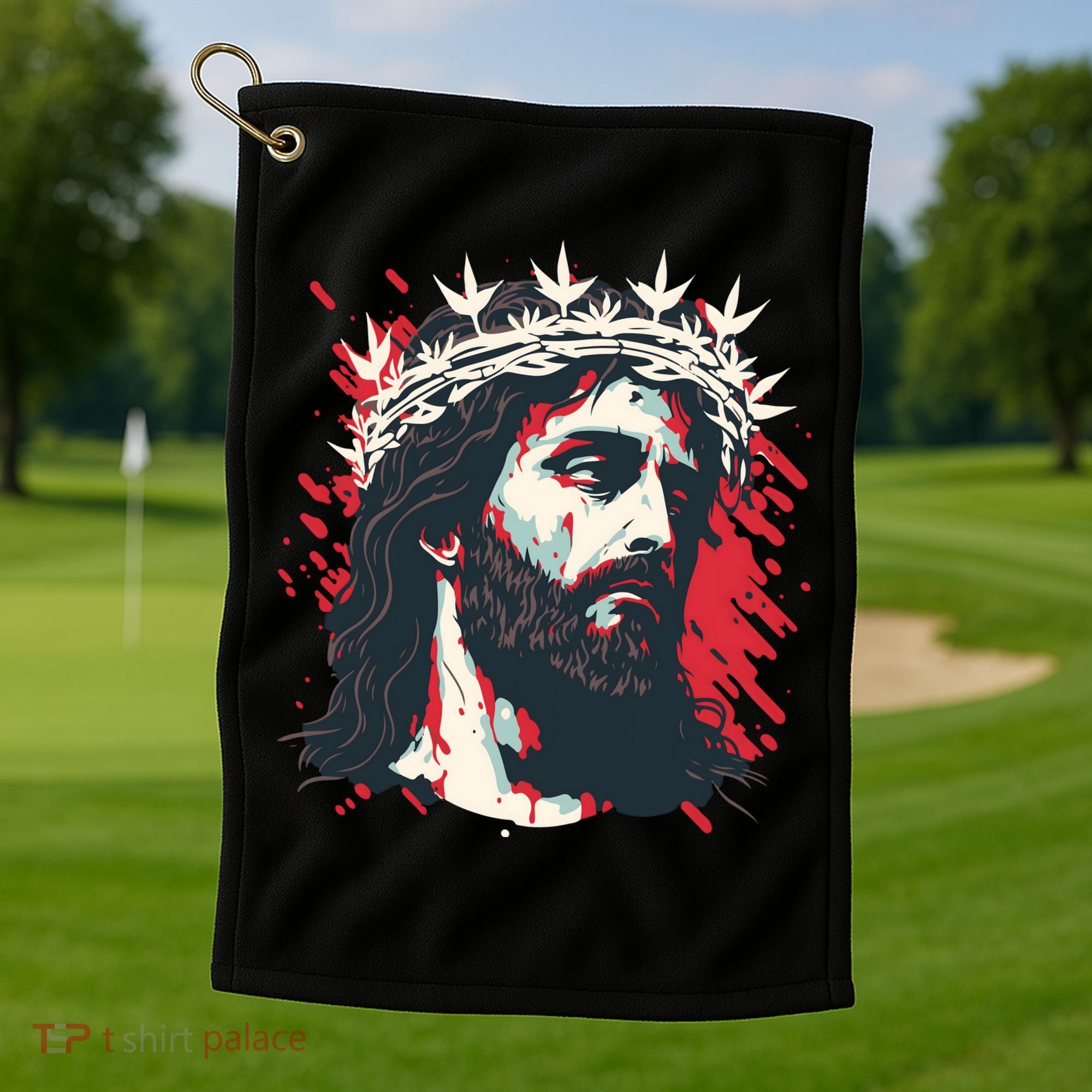 Jesus Painting Christianity Golf Towel