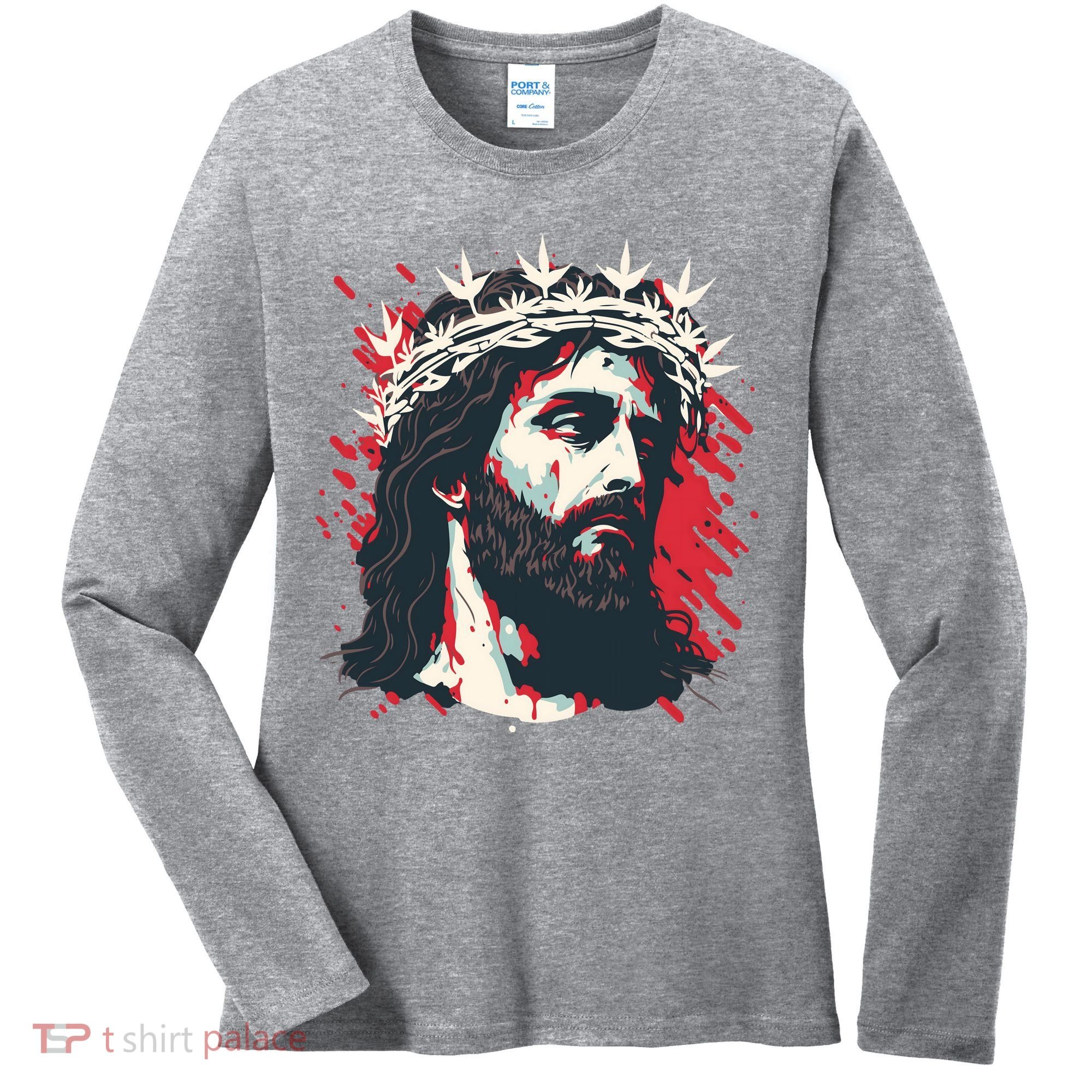 Jesus Painting Christianity Women's Long Sleeve Shirt