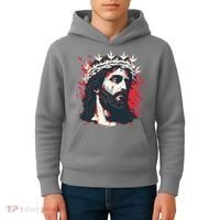 Jesus Painting Christianity Kids Hoodie thumb 4