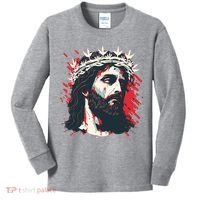 Jesus Painting Christianity Kids Long Sleeve Shirt thumb 0