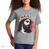 Jesus Painting Christianity Kids T-Shirt thumb 2