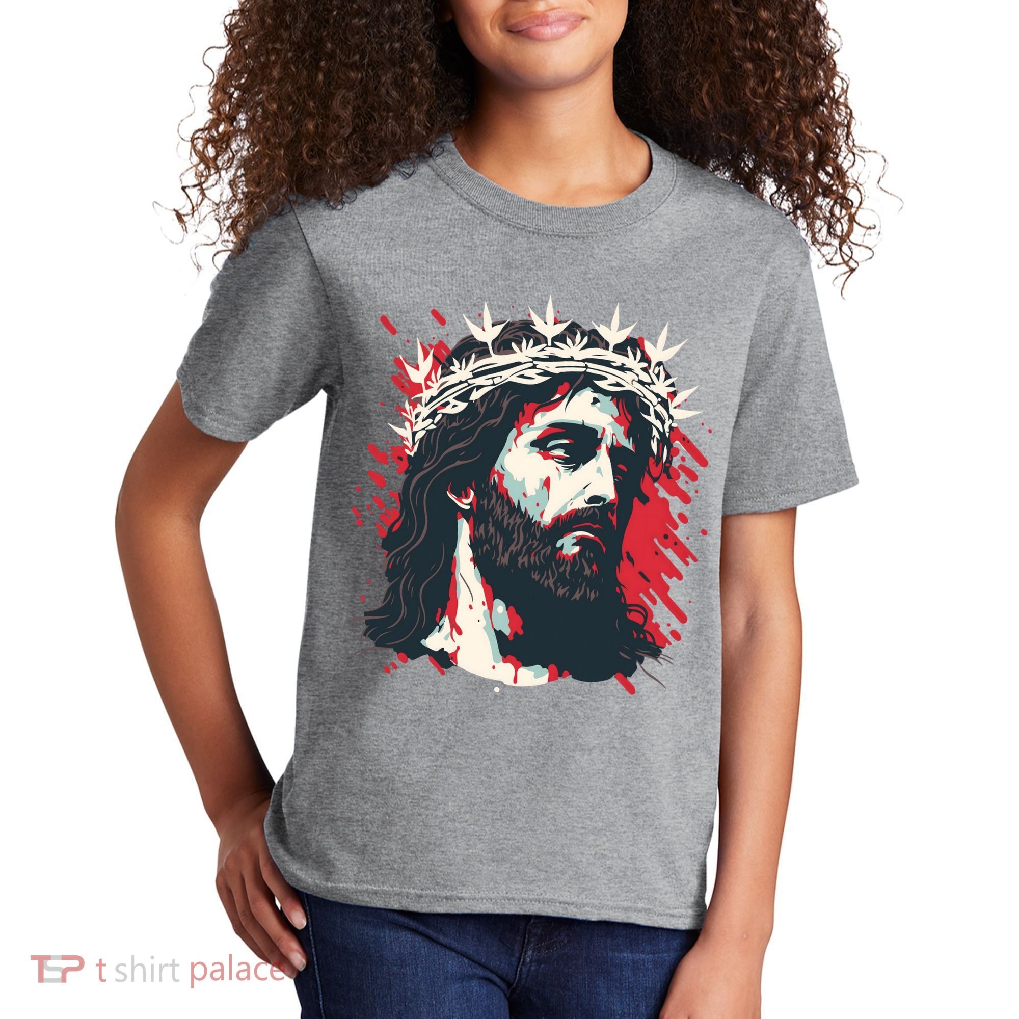 Jesus Painting Christianity Kids T-Shirt