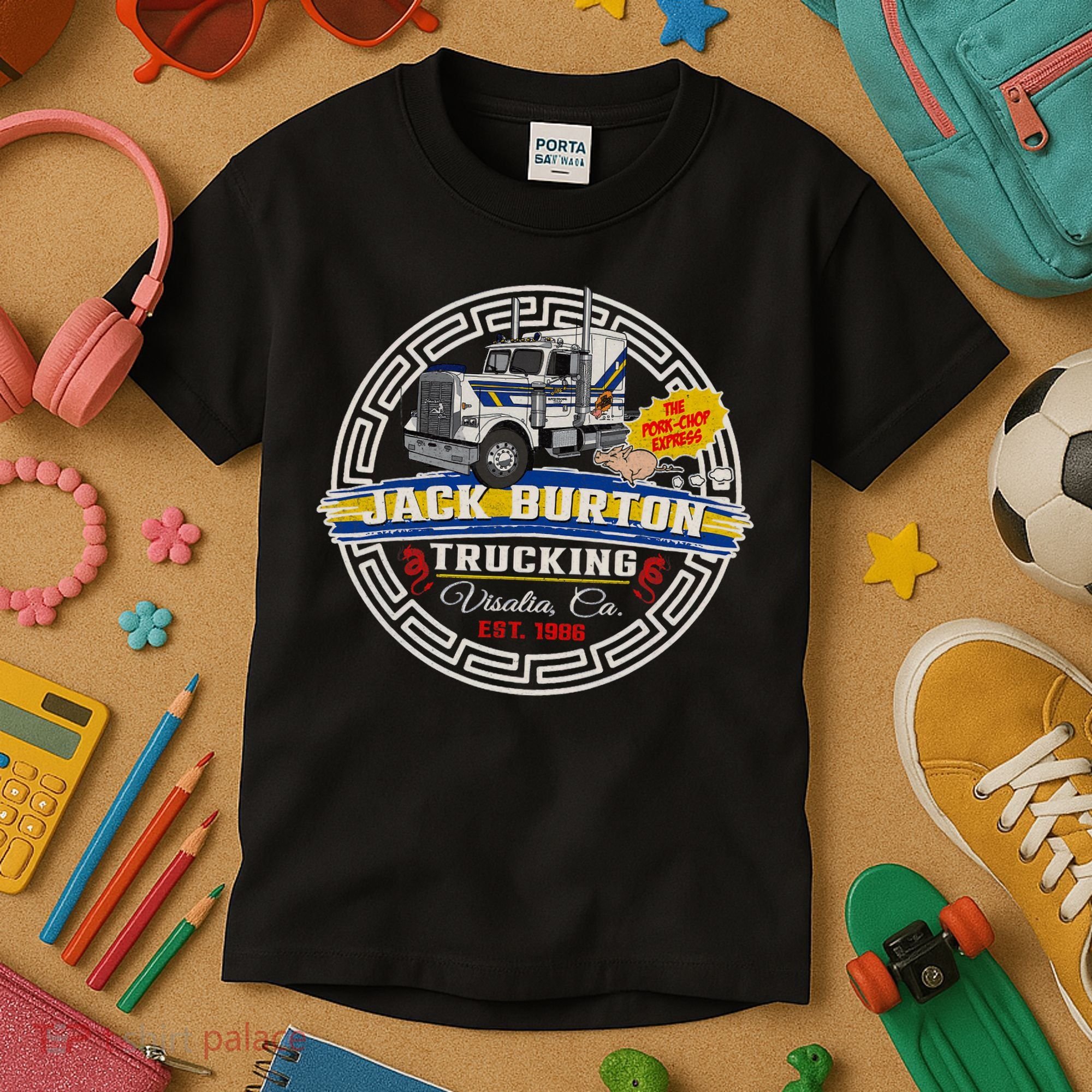 Jack Pork Chop Burton Circle Kids T-Shirt