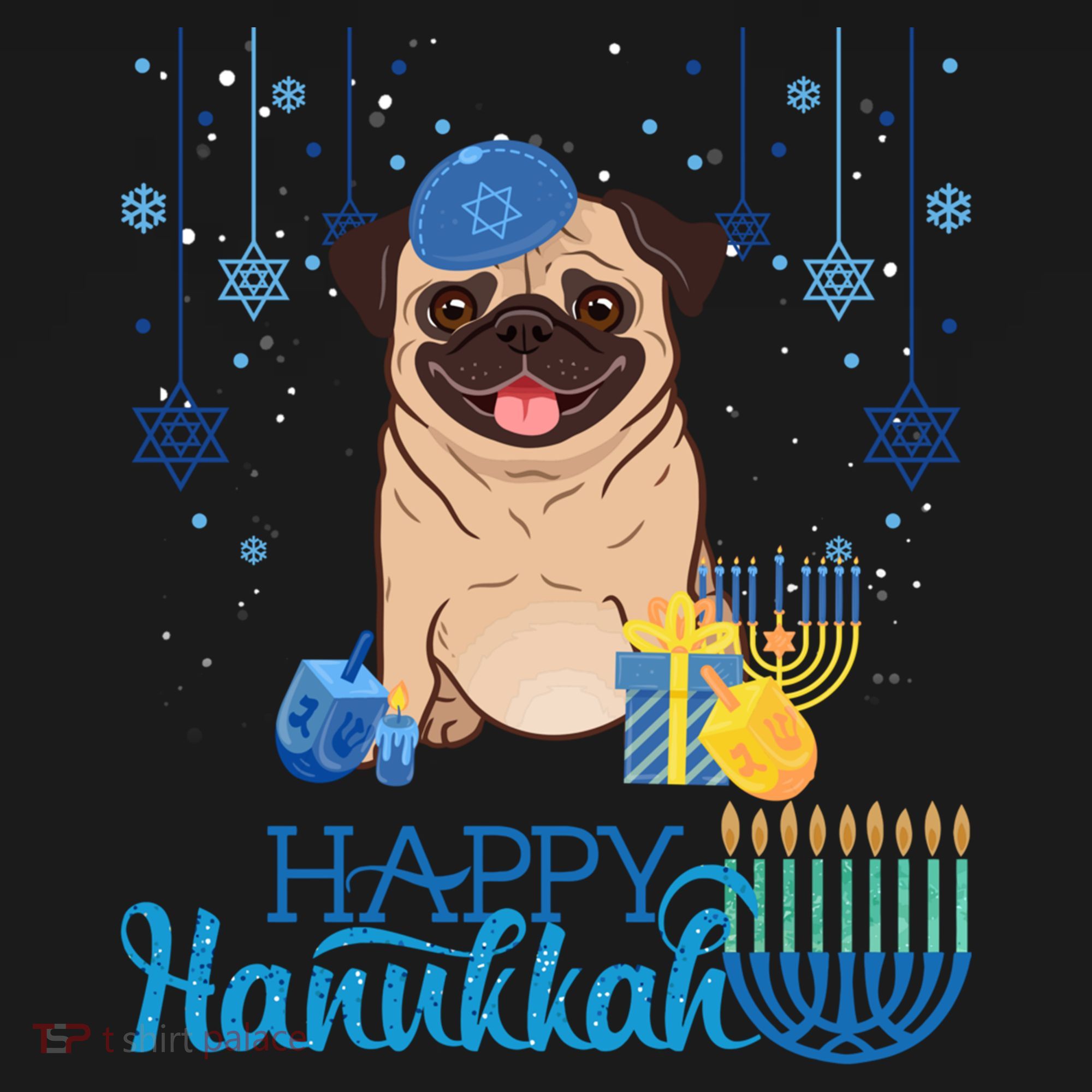 Jewish Pug Dog Orah Hat Chanukah Hanukkah Jewish Xmas Sweatshirt