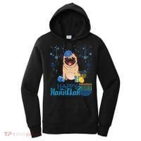 Jewish Pug Dog Orah Hat Chanukah Hanukkah Jewish Xmas Women's Hoodie thumb 0
