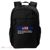 JERUSALEM Pray For the Peace Of Jerusalem US Israel Flag Backpack thumb 0