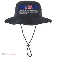 JERUSALEM Pray For the Peace Of Jerusalem US Israel Flag Bucket Hat thumb 0