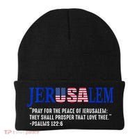 JERUSALEM Pray For the Peace Of Jerusalem US Israel Flag Beanie thumb 0
