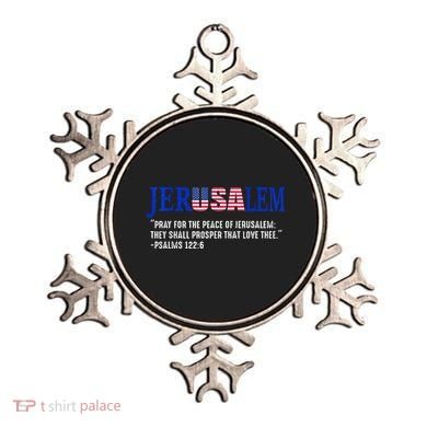 JERUSALEM Pray For the Peace Of Jerusalem US Israel Flag Ornament