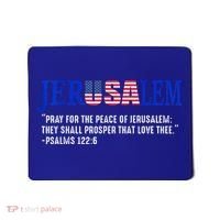 JERUSALEM Pray For the Peace Of Jerusalem US Israel Flag Mousepad thumb 0