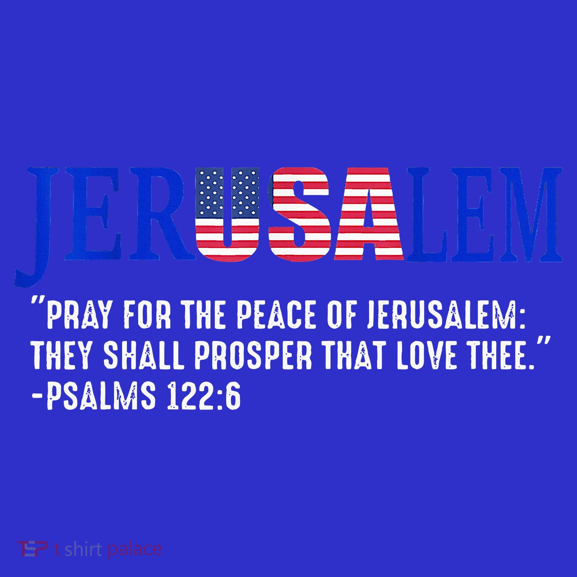 JERUSALEM Pray For the Peace Of Jerusalem US Israel Flag Women's Tank Top