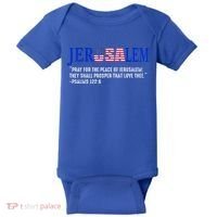 JERUSALEM Pray For the Peace Of Jerusalem US Israel Flag Baby Bodysuit thumb 0