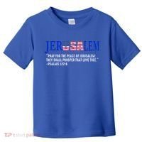 JERUSALEM Pray For the Peace Of Jerusalem US Israel Flag Toddler T-Shirt thumb 0