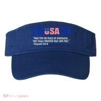JERUSALEM Pray For the Peace Of Jerusalem US Israel Flag Visor thumb 0