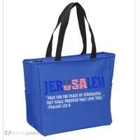 JERUSALEM Pray For the Peace Of Jerusalem US Israel Flag Tote Bag thumb 2
