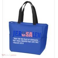 JERUSALEM Pray For the Peace Of Jerusalem US Israel Flag Tote Bag thumb 3