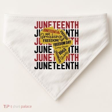 Juneteenth Pride Freedom Black History USA-Made Doggie Bandana
