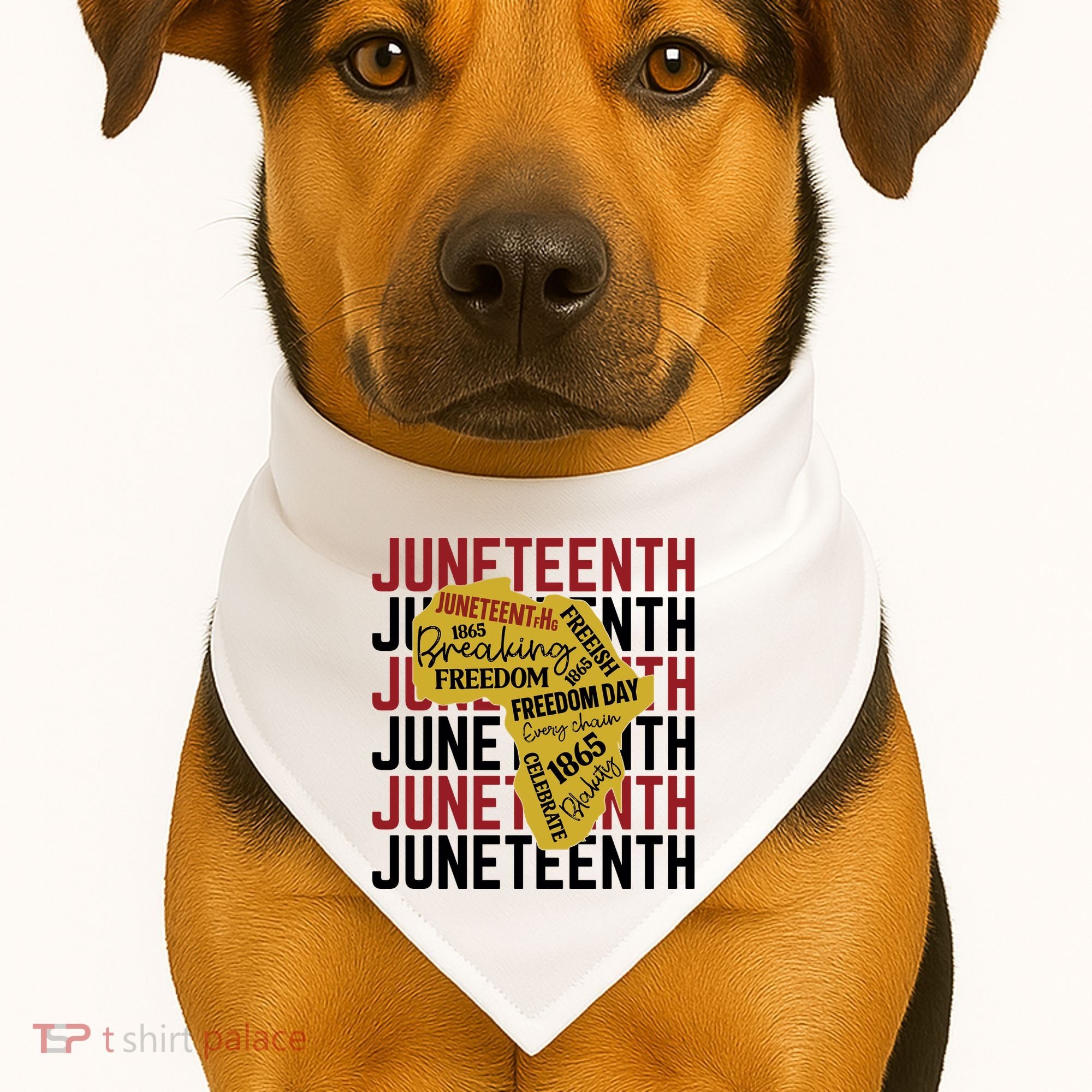 Juneteenth Pride Freedom Black History USA-Made Doggie Bandana