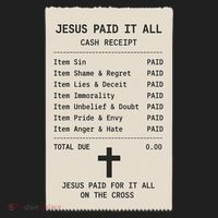 Jesus Paid For It All Jesus Receipt Women's Sweatshirt thumb 2