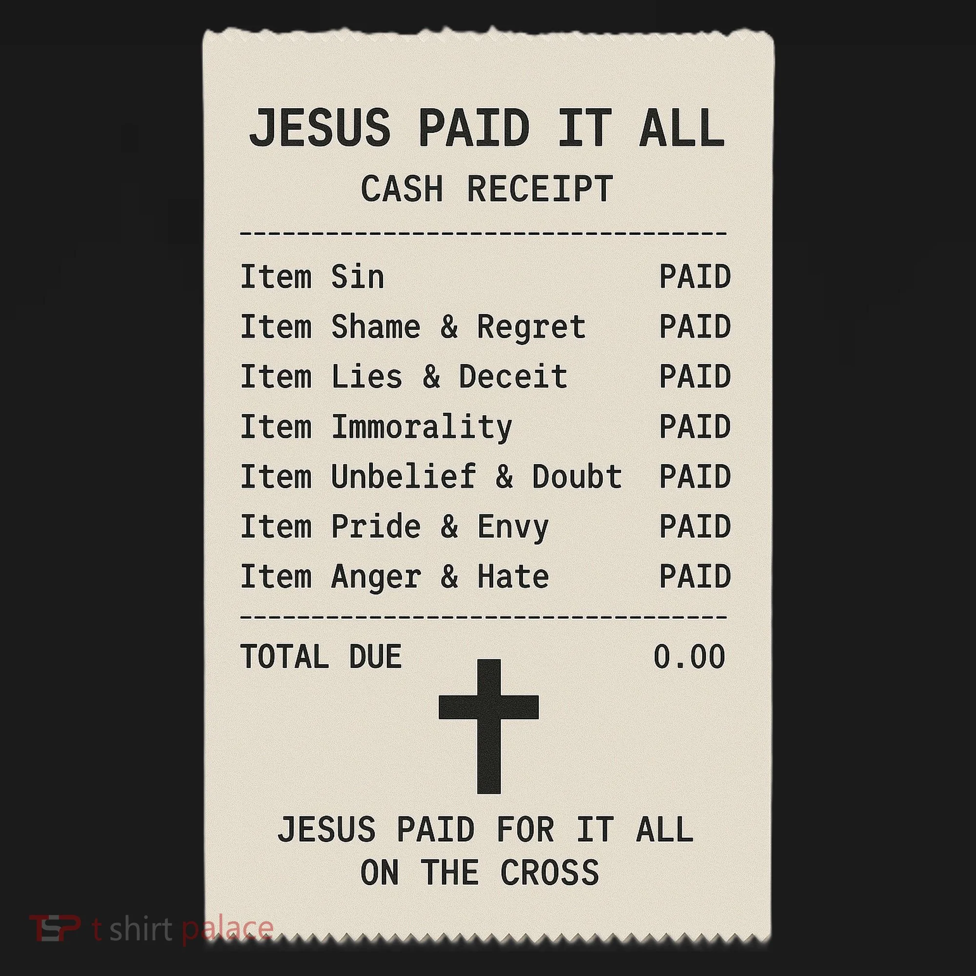 Jesus Paid For It All Jesus Receipt Tank Top