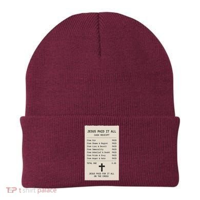 Jesus Paid For It All Jesus Receipt Beanie