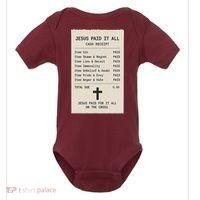 Jesus Paid For It All Jesus Receipt Baby Bodysuit thumb 0