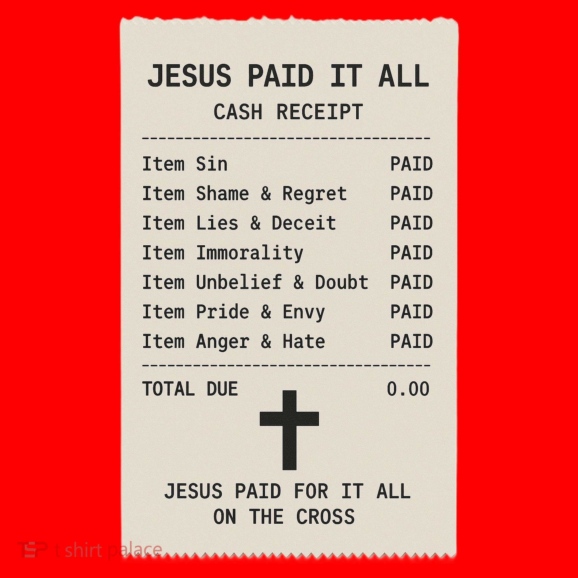 Jesus Paid For It All Jesus Receipt Santa Hat