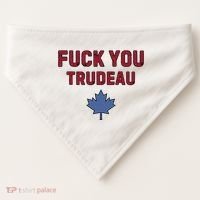 Jerry Power Fuck You Trudeau USA-Made Doggie Bandana thumb 0