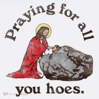 Jesus Praying For All You Hoes Humor Christian Kids Sweatshirt thumb 2