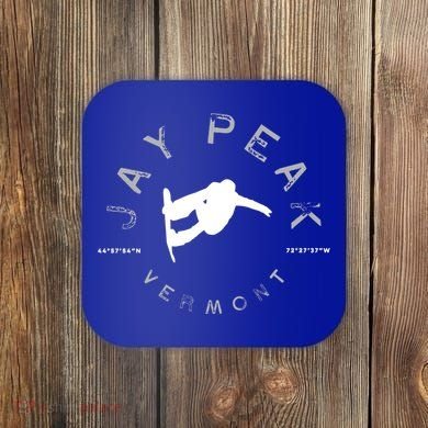 Jay Peak Graphic Vintage Snowboarding Gift Gift Coaster