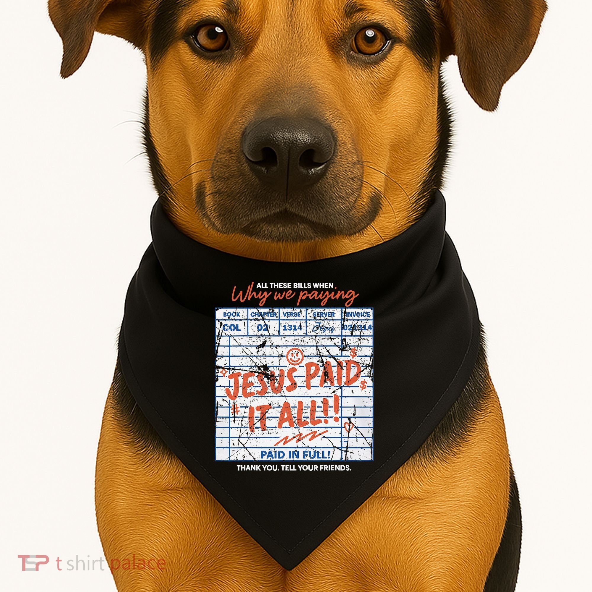Jesus Paid It All Romans 623 Christian Easter Bill Bible USA-Made Doggie Bandana