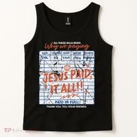 Jesus Paid It All Romans 623 Christian Easter Bill Bible Tank Top thumb 2