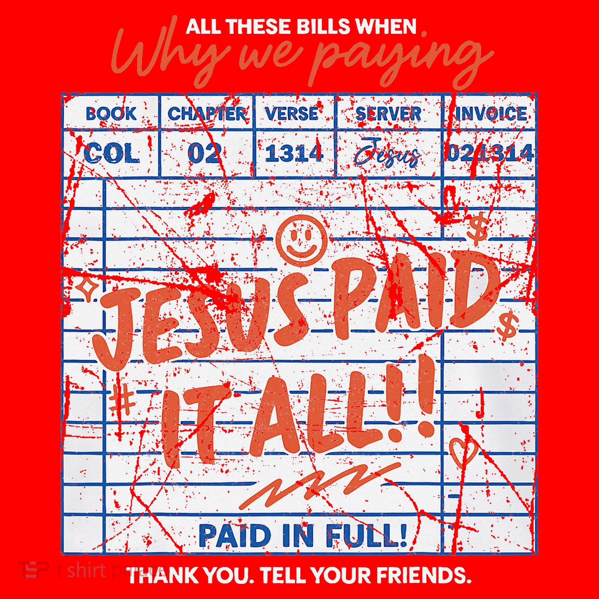 Jesus Paid It All Romans 623 Christian Easter Bill Bible Santa Hat