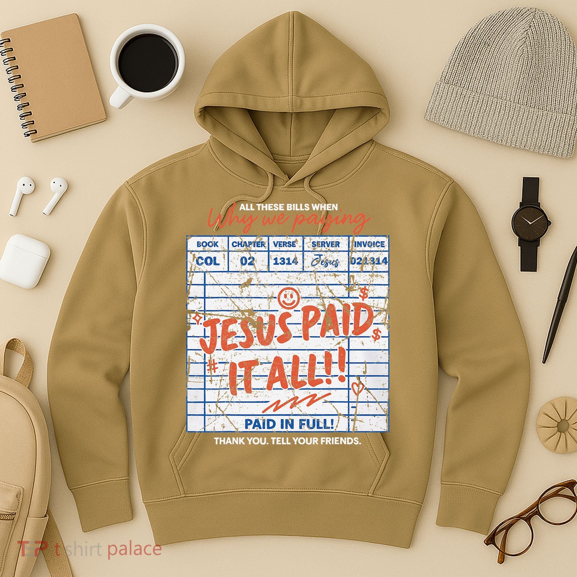 Jesus Paid It All Romans 623 Christian Easter Bill Bible Hoodie