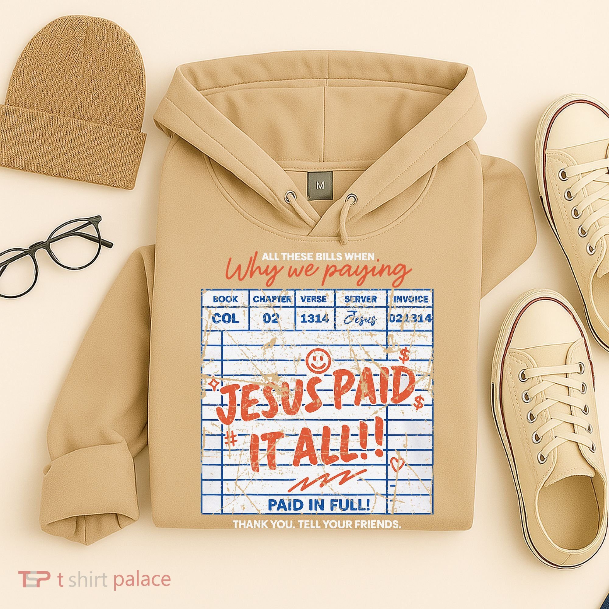 Jesus Paid It All Romans 623 Christian Easter Bill Bible Hoodie