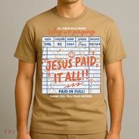 Jesus Paid It All Romans 623 Christian Easter Bill Bible T-Shirt thumb 3