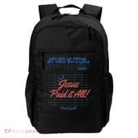 Jesus Paid It All Guest Check Receipt Christian Backpack thumb 0