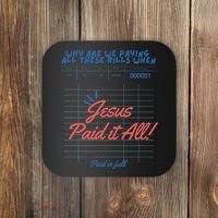 Jesus Paid It All Guest Check Receipt Christian Coaster thumb 0
