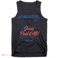 Jesus Paid It All Guest Check Receipt Christian Tank Top thumb 0