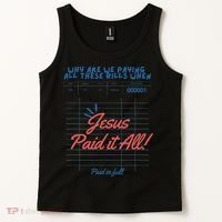 Jesus Paid It All Guest Check Receipt Christian Tank Top thumb 2