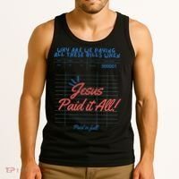 Jesus Paid It All Guest Check Receipt Christian Tank Top thumb 3