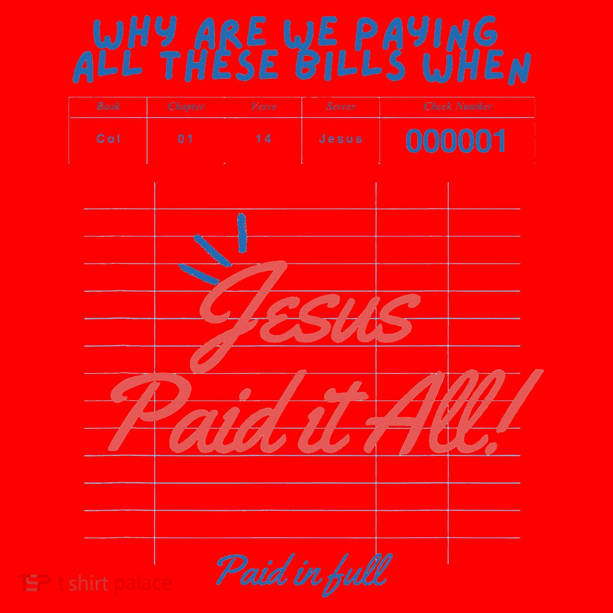 Jesus Paid It All Guest Check Receipt Christian Santa Hat