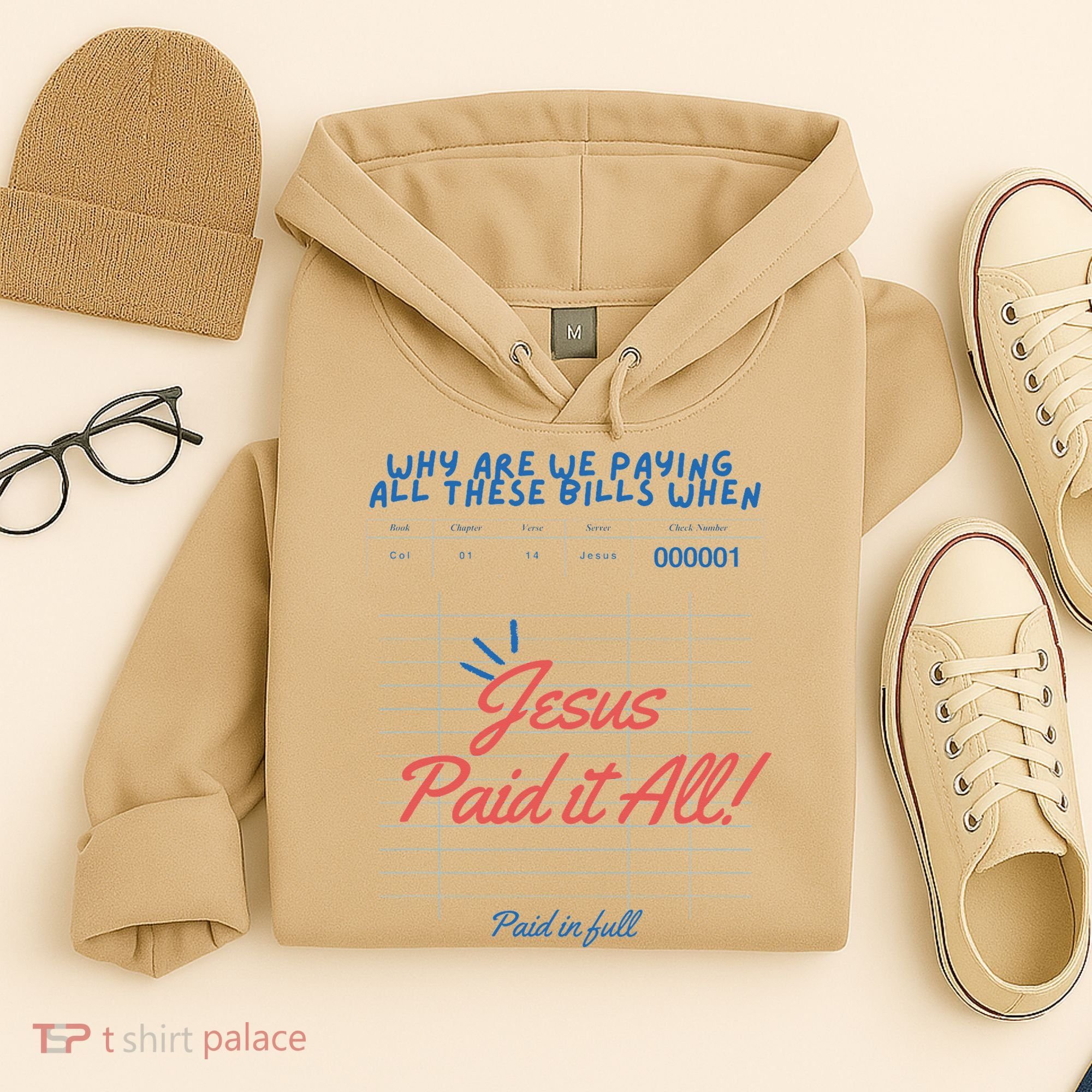 Jesus Paid It All Guest Check Receipt Christian Hoodie