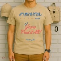 Jesus Paid It All Guest Check Receipt Christian T-Shirt thumb 6