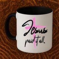 Jesus Paid It All Christian Pay Bills Funny God Shopping Coffee Mug thumb 2