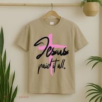 Jesus Paid It All Christian Pay Bills Funny God Shopping T-Shirt thumb 2