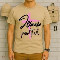 Jesus Paid It All Christian Pay Bills Funny God Shopping T-Shirt thumb 6