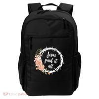 Jesus Paid It All Floral Crown Christian Backpack thumb 0